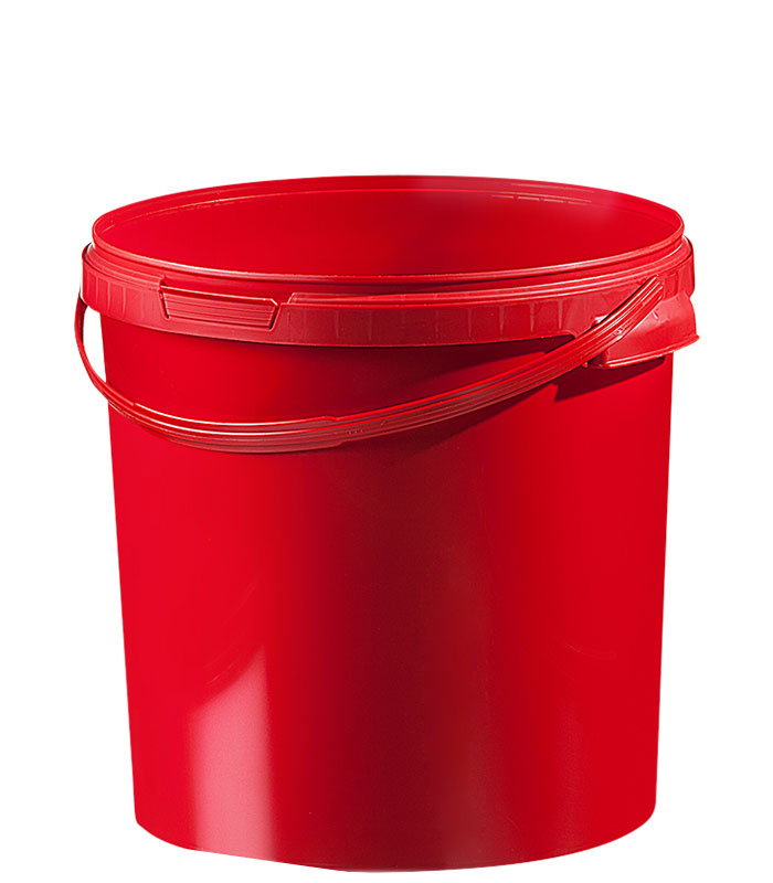 Kunststoff Eimer farbig, 21,1 ltr., mit Deckel, rot