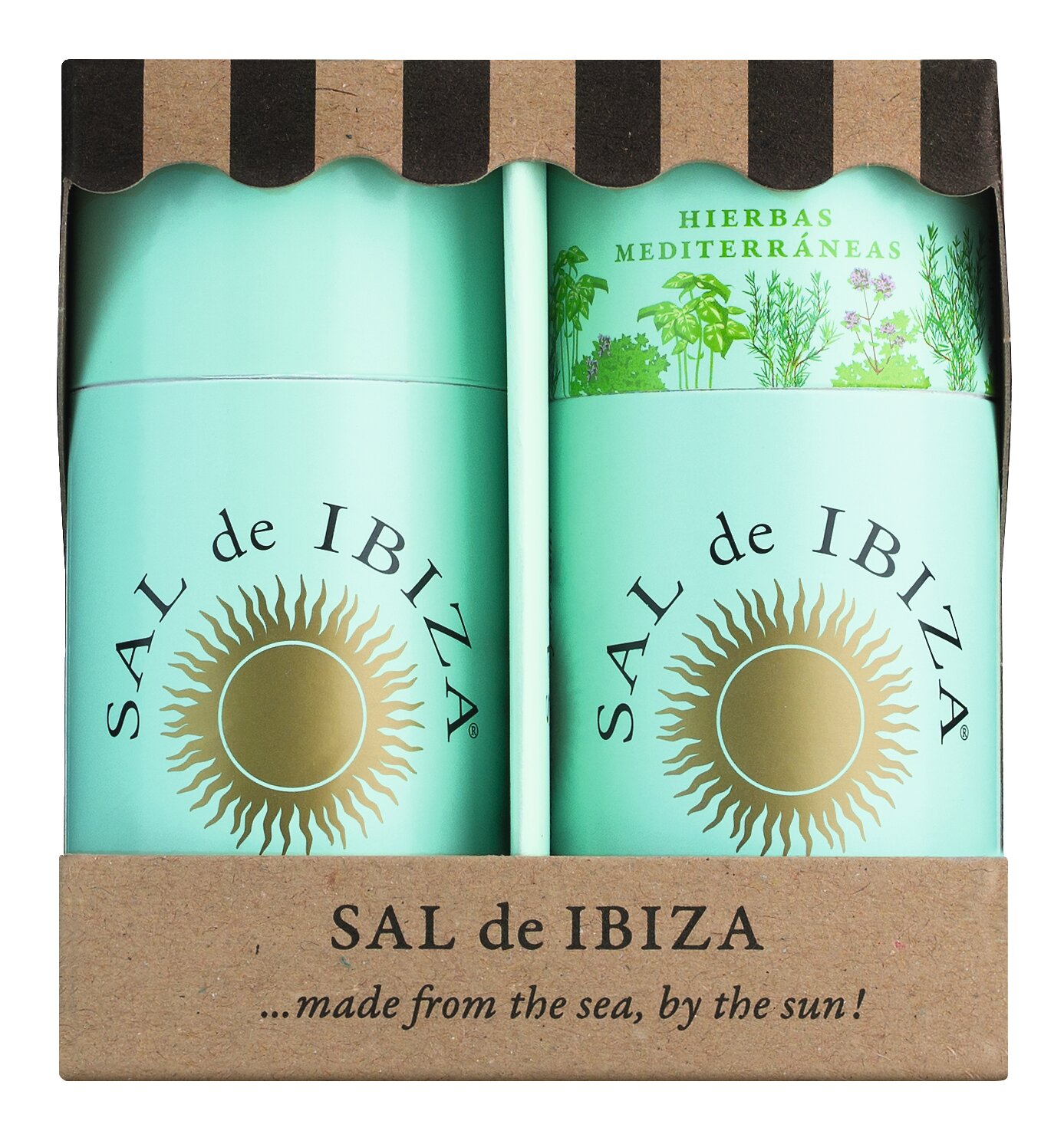 Sal de Ibiza - Granito Strandkorb-Duo Meersalz Pur & Meersalz mit Mittelmeerkräutern Sal de Ibiza - Granito Strandkorb-Duo Meersalz Pur & Meersalz mit Mittelmeerkräutern