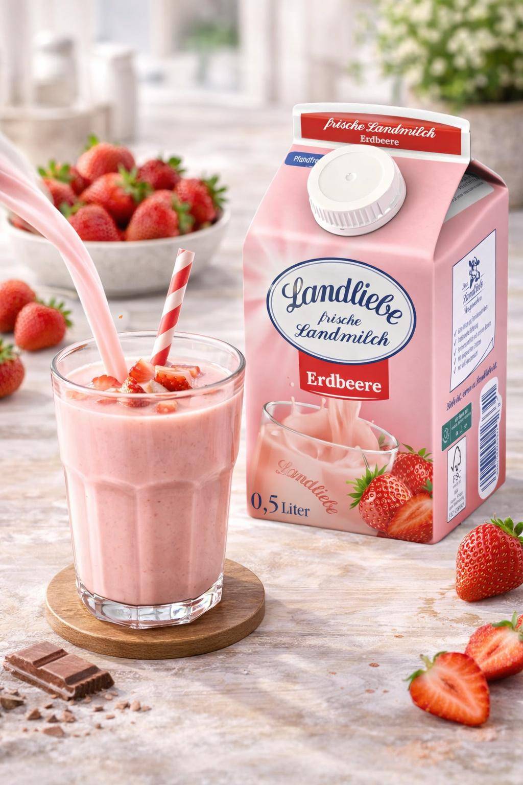 Landliebe - Frische Landmilch Erdbeere 1,5%, 10 x 500 ml Landliebe - Frische Landmilch Erdbeere 1,5%, 10 x 500 ml