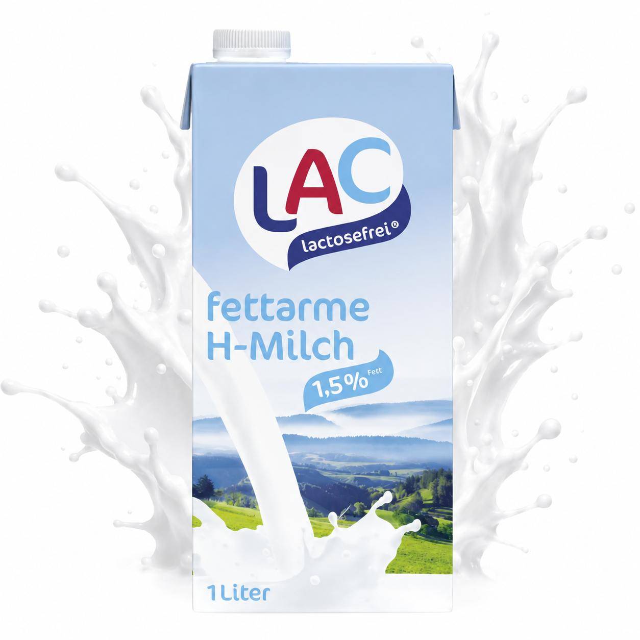 LAC - lactosefreie H-Milch 1,5%, fettarm, 12 x 1 Liter