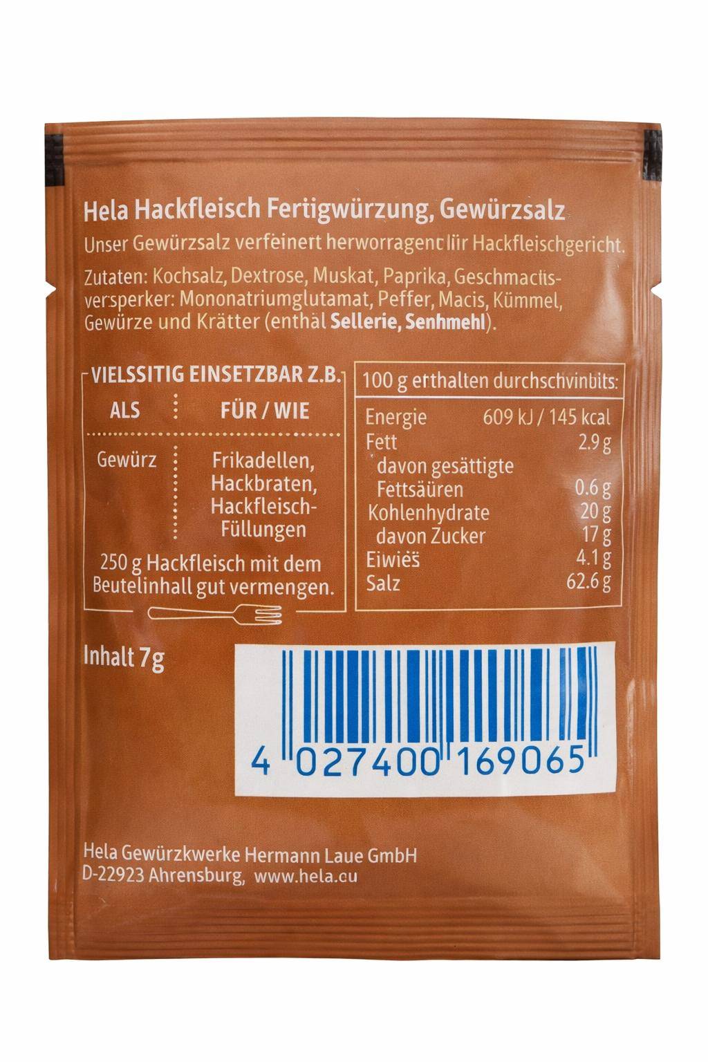 Hela - Hackfleisch Fertigwürzung, 125 x 7 g Beutel Hela - Hackfleisch Fertigwürzung, 125 x 7 g Beutel