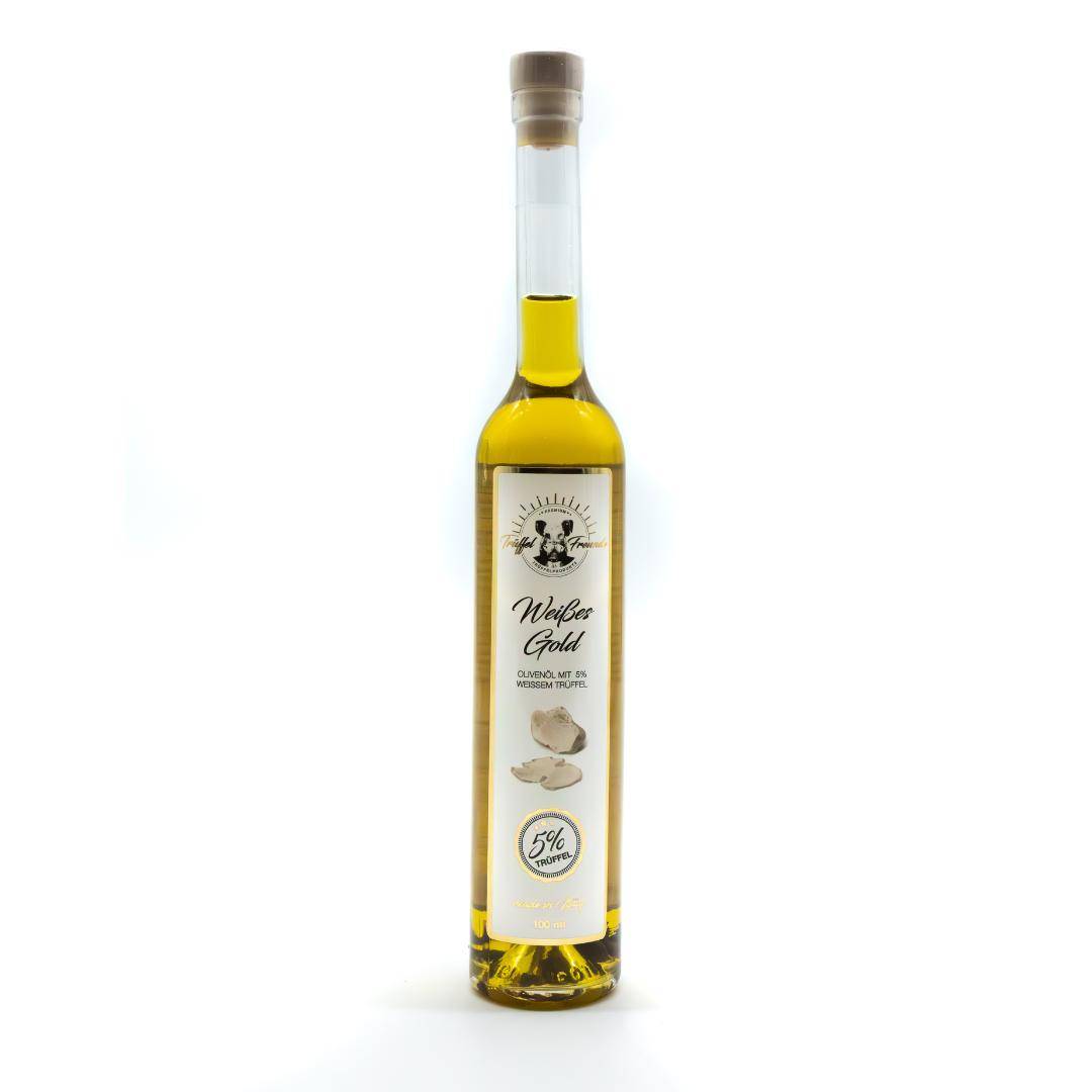 Trüffelfreunde - Trüffelöl "Weißes Gold" mit 5% weißem Trüffel, 100 ml Flasche