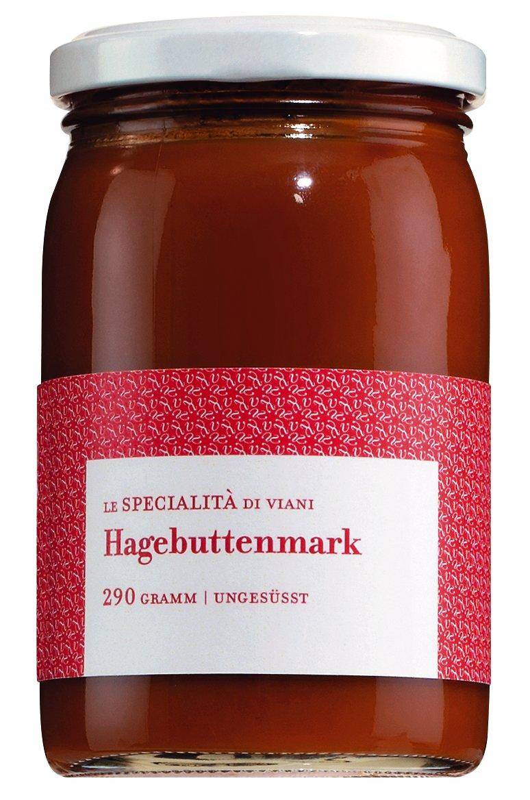 Viani - Hagebuttenmark, ungesüßt, 290 g Glas - MHD: 30.09.2025
