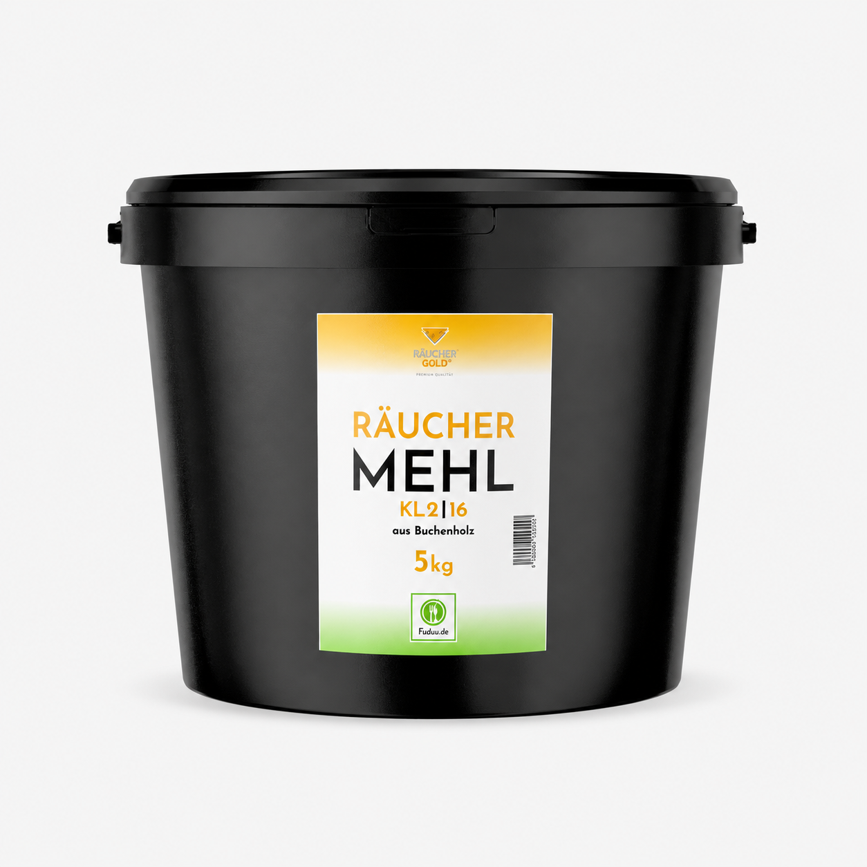 Schwarzer Räuchereimer mit Premium-Label