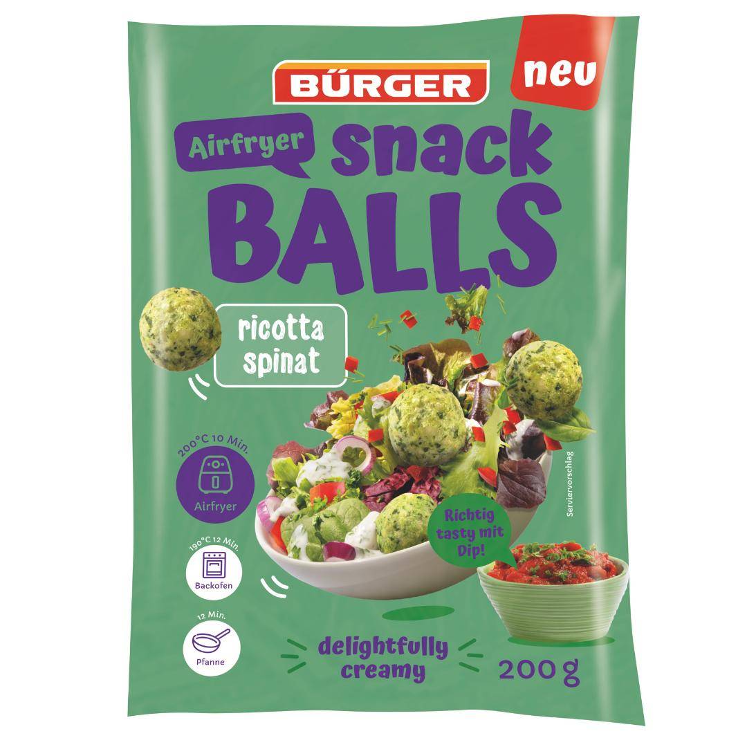 Bürger - Airfryer Snack Balls Ricotta-Spinat, 200 g Beutel