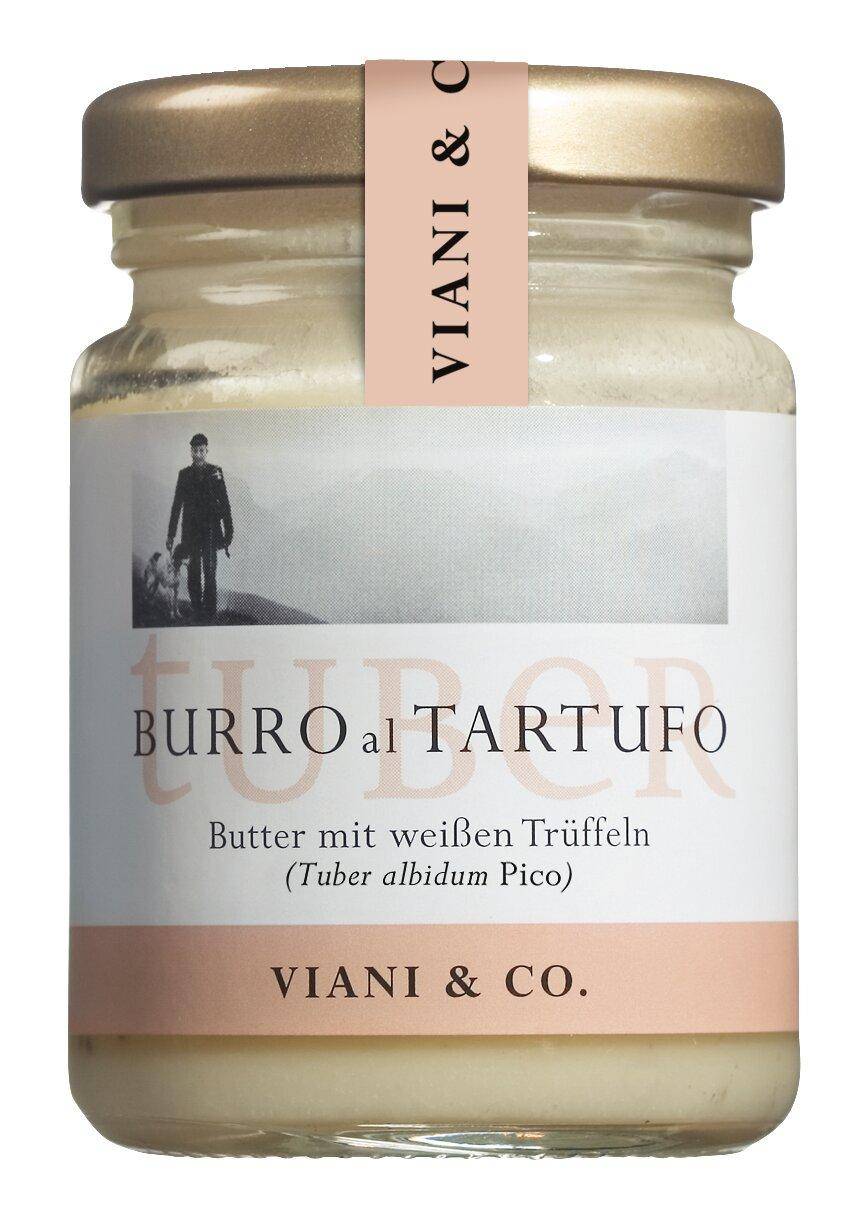 Viani - Butter mit weißen Bianchetto-Trüffeln, 80 g, Glas Viani - Butter mit weißen Bianchetto-Trüffeln, 80 g, Glas