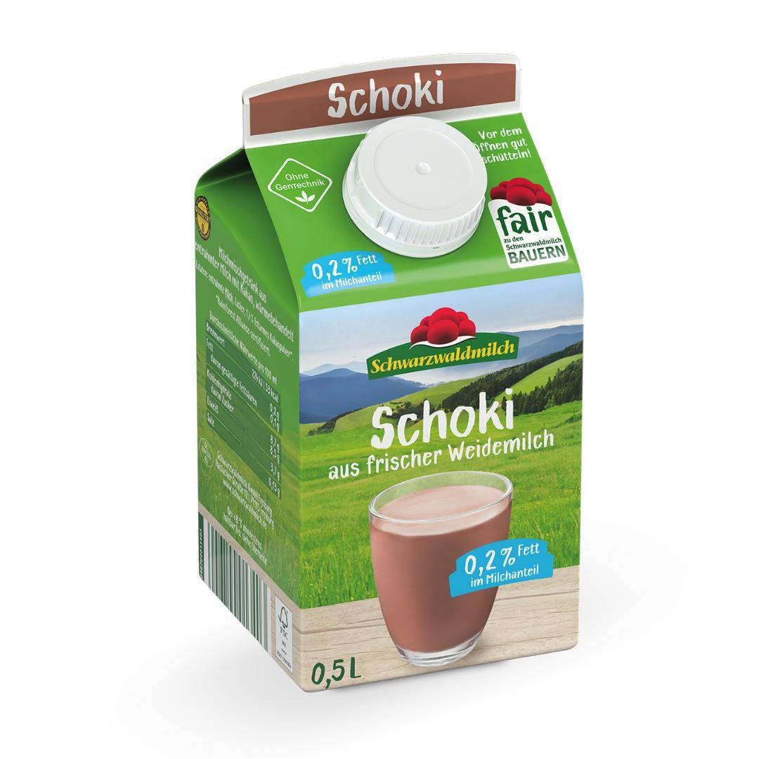 Schwarzwaldmilch - Schoki aus frisch entrahmter Weidemilch 0,2%, 10 x 0,5 Liter
