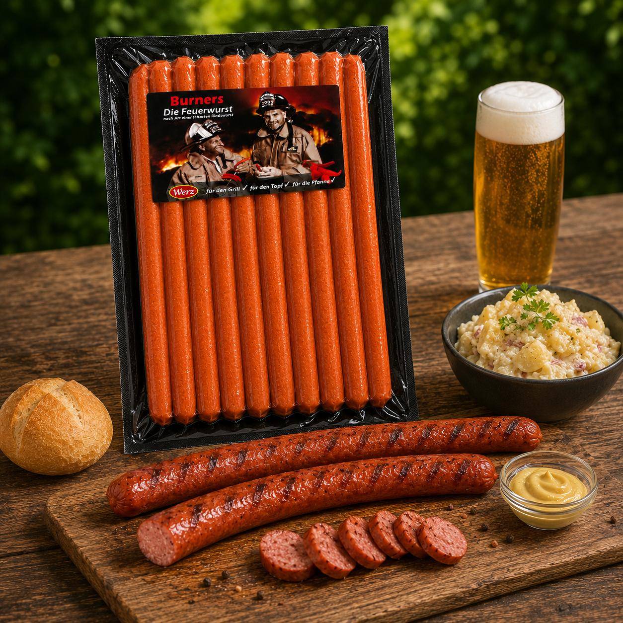 Werz - "Burners - die Feuerwurst", nach Art einer scharfen Rindswurst, 400 g Packung
