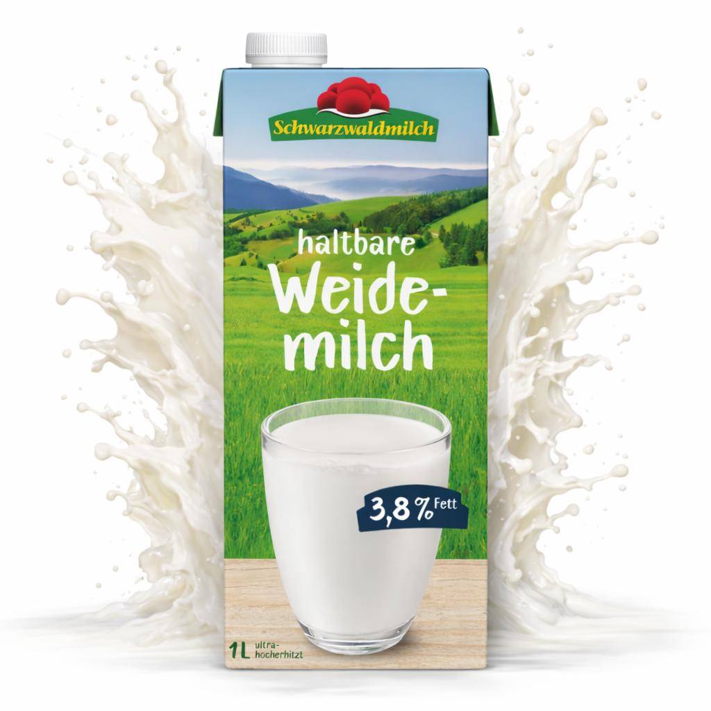 Schwarzwaldmilch - H-Weidemilch 3,8%, 12 x 1 Liter