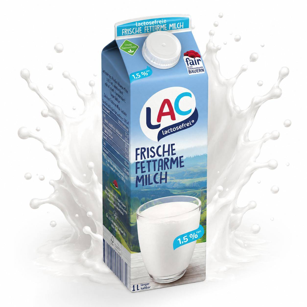 LAC - lactosefreie frische Milch 1,5%, 12 x 1 Liter