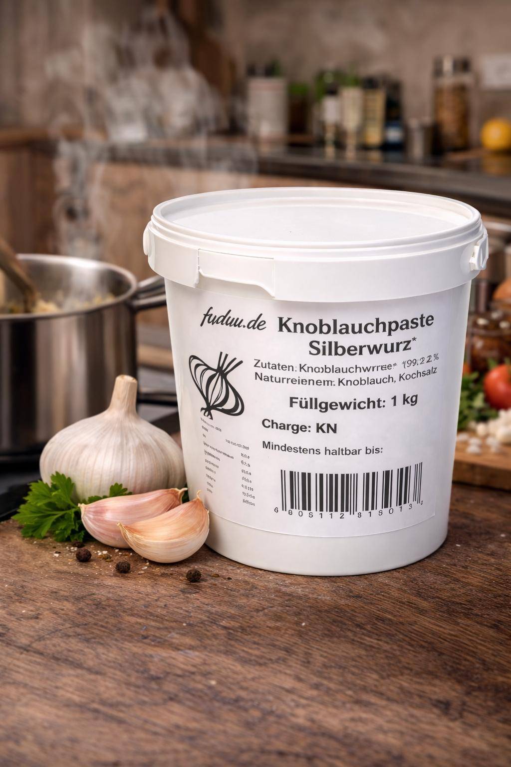 Fuduu.de - Knoblauchpaste, 1 kg Eimer Fuduu.de - Knoblauchpaste, 1 kg Eimer