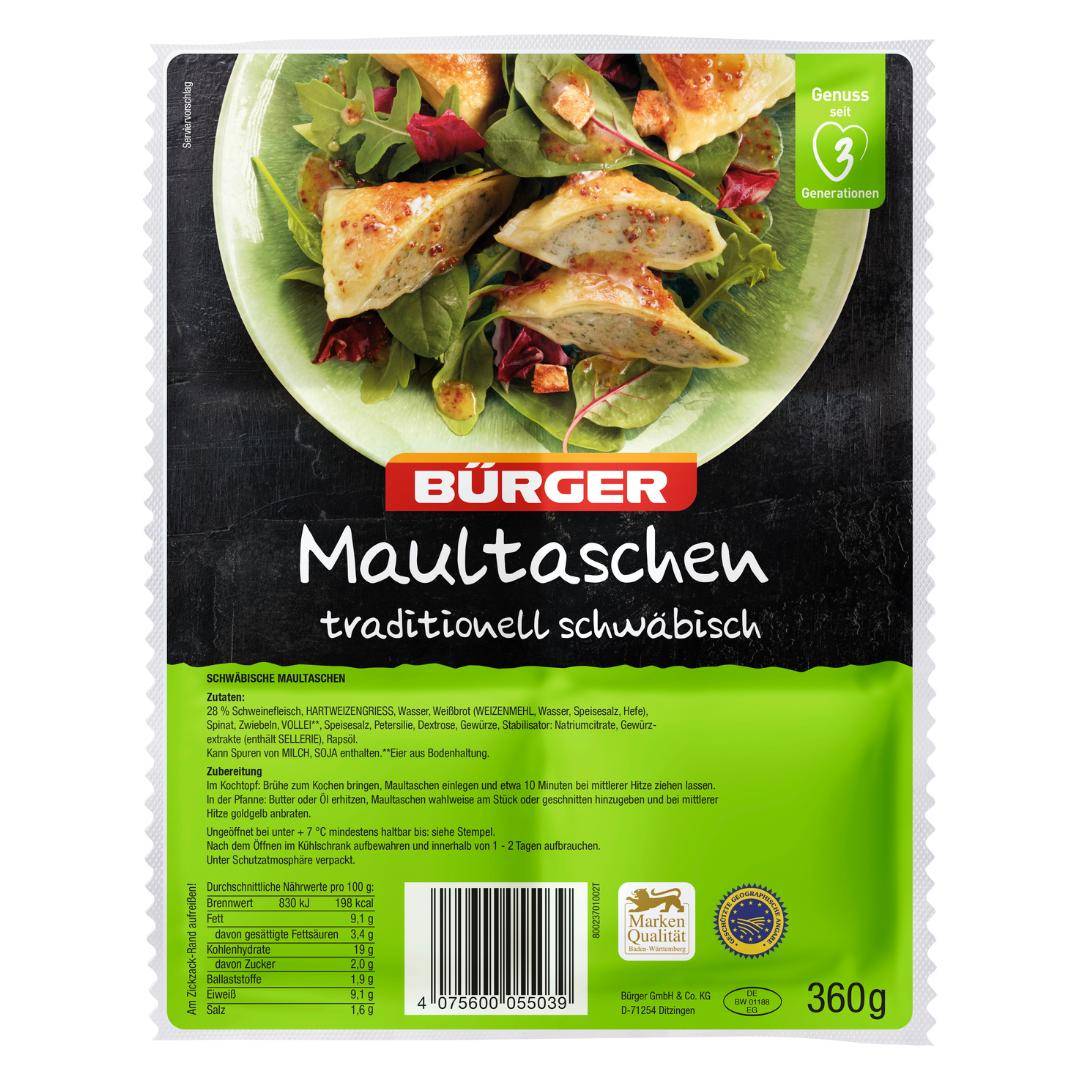 Bürger - Maultaschen traditionell schwäbisch, 360 g Beutel