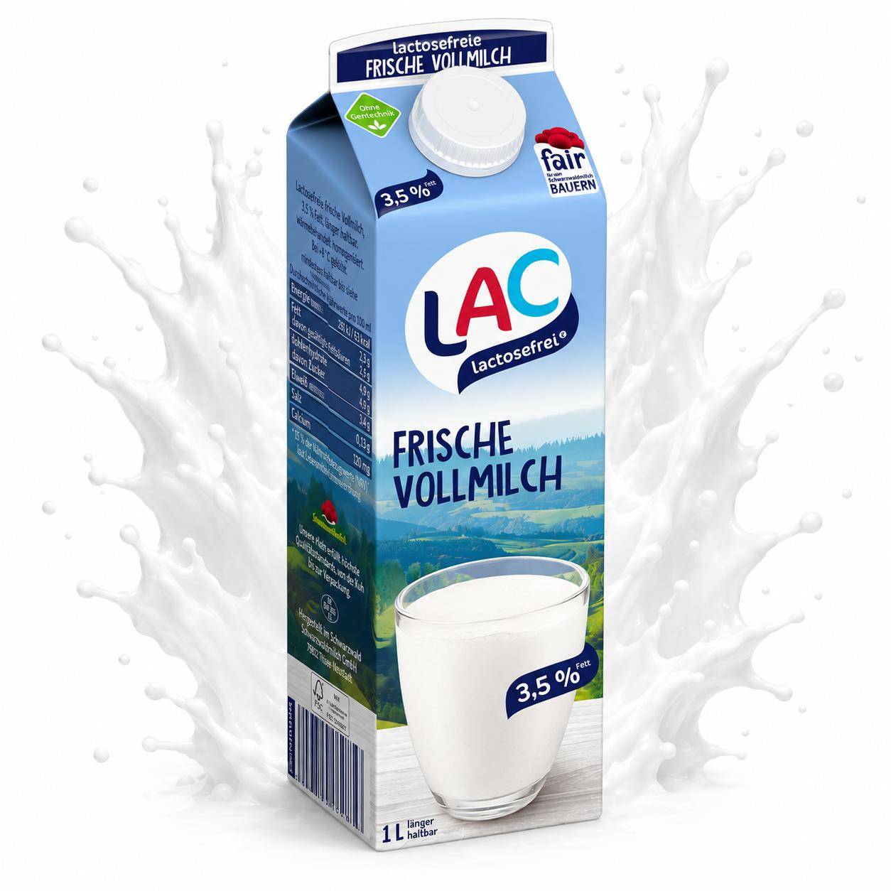 LAC - lactosefreie frische Milch 3,5%, 12 x 1 Liter