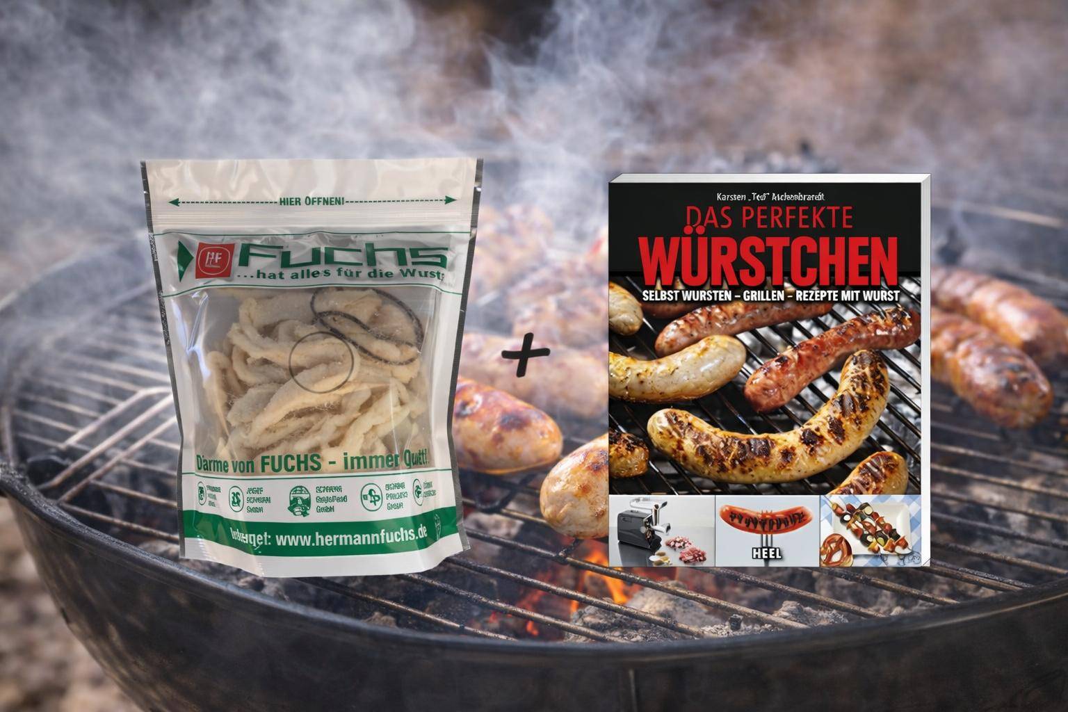 SET - Deutscher Schweinedarm, Kaliber 28/30 mm, 25 Meter + Buch von Heel "Wurst zum selber machen" SET - Deutscher Schweinedarm, Kaliber 28/30 mm, 25 Meter + Buch von Heel "Wurst zum selber machen"