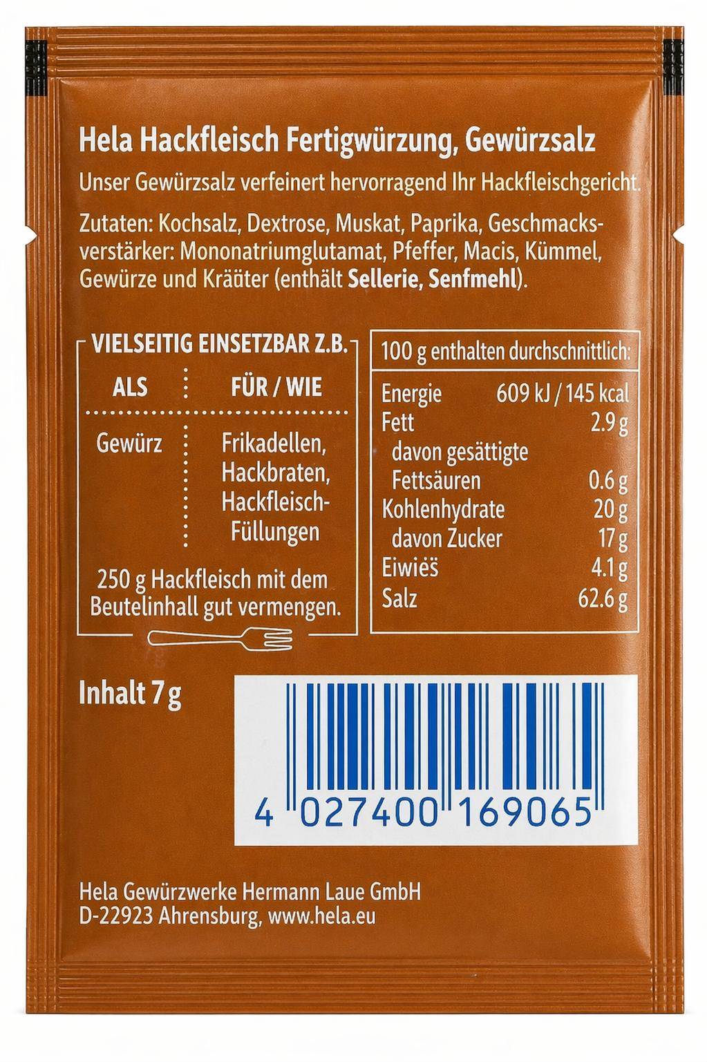 Hela - Hackfleisch Fertigwürzung, 125 x 7 g Beutel