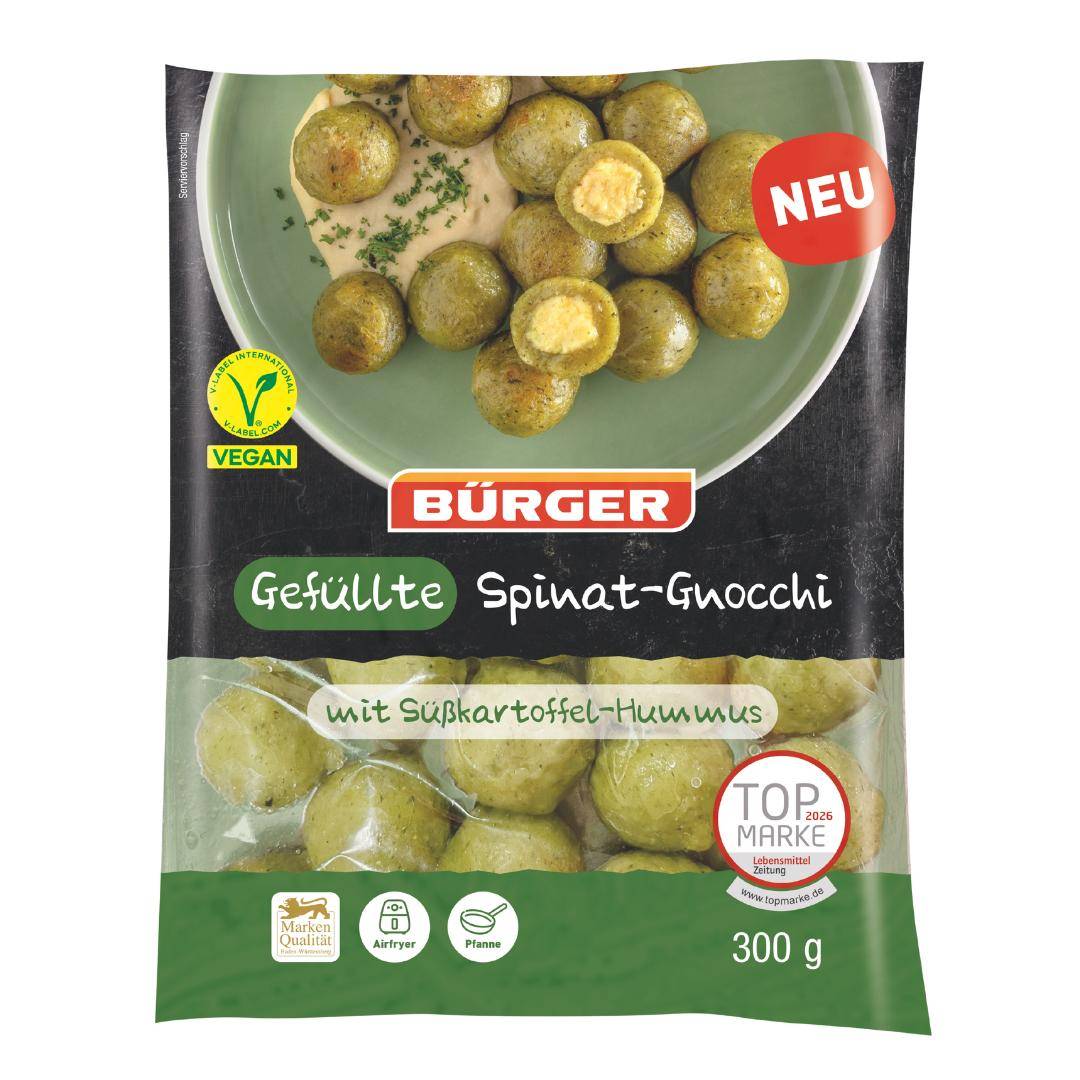 Bürger - Gefüllte Spinat-Gnocchi mit Süßkartoffel-Hummus, 300 g Beutel
