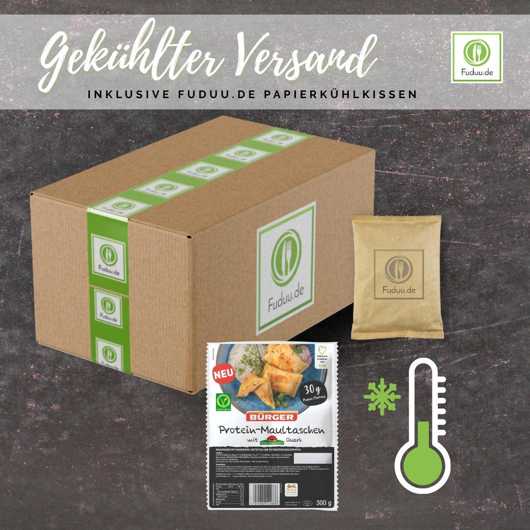 Bürger - Protein-Maultaschen mit Schwarzwaldmilch Quark, 300 g Beutel Bürger - Protein-Maultaschen mit Schwarzwaldmilch Quark, 300 g Beutel