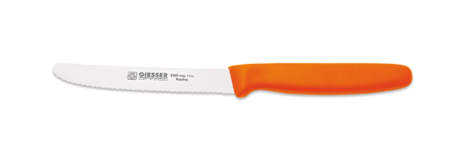 Giesser - Allzweckmesser, 11 cm mit Wellenschliff, orange