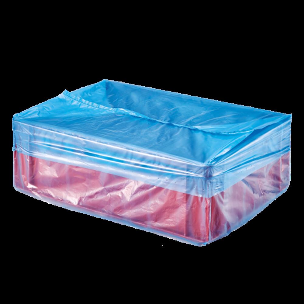 HDPE Seitenfaltensäcke für Eurokästen blau, transluzent 2% 600+400x640 mm, 10 my HDPE Seitenfaltensäcke für Eurokästen blau, transluzent 2% 600+400x640 mm, 10 my