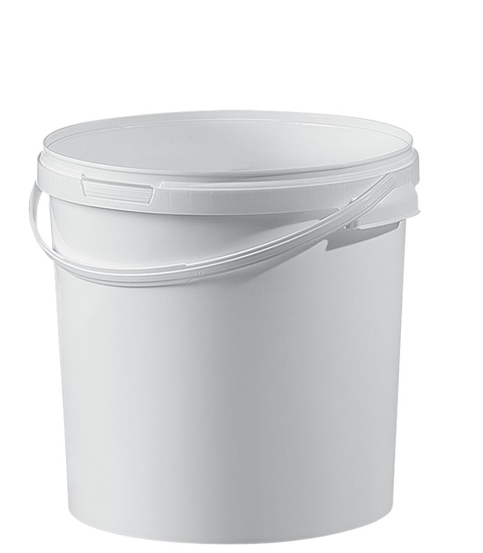 Kunststoff Eimer farbig, 21,1 ltr., mit Deckel, weiß Kunststoff Eimer farbig, 21,1 ltr., mit Deckel, weiß