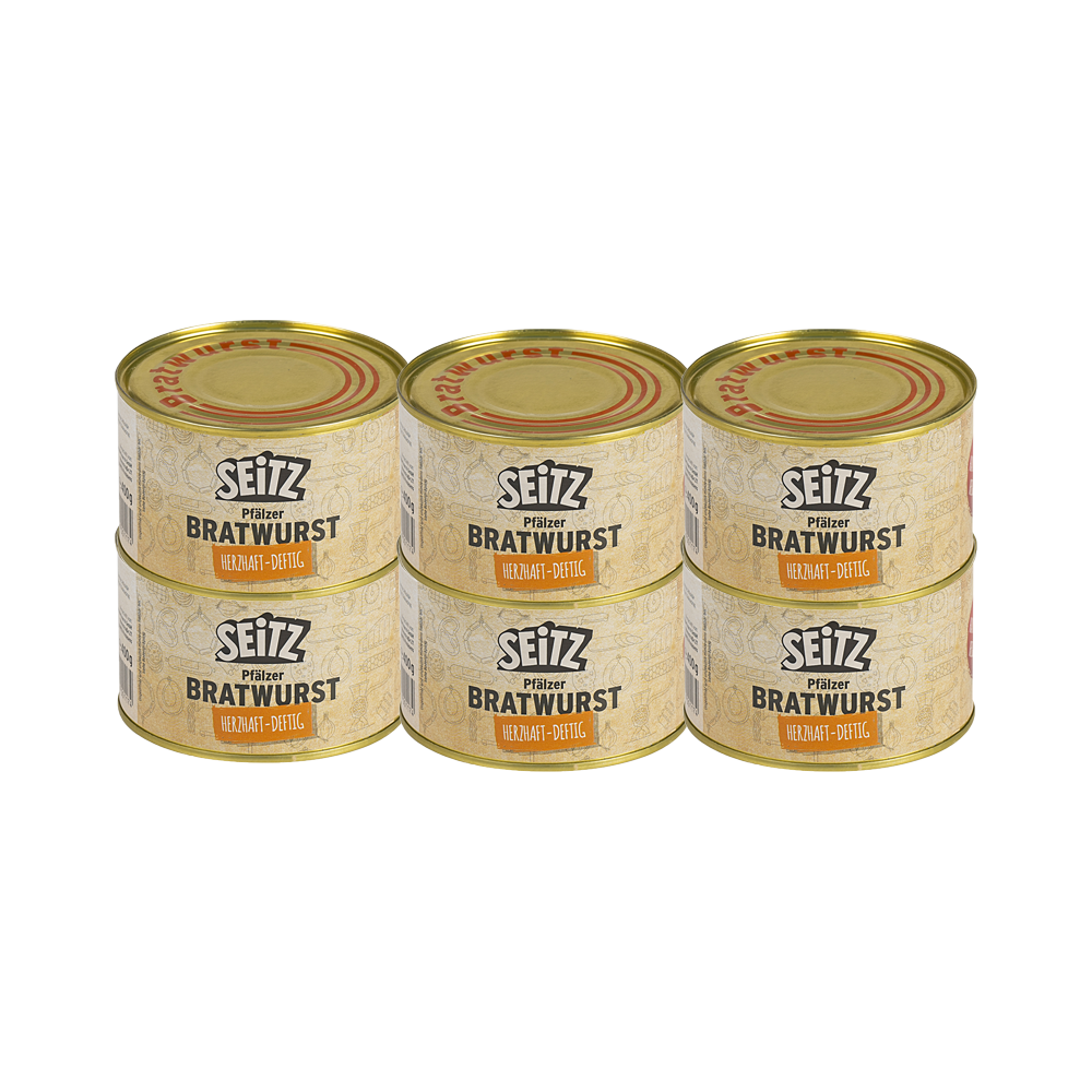 Seitz - Vollkonserven Bratwurst, 6 x 400 g Dose Seitz - Vollkonserven Bratwurst, 6 x 400 g Dose