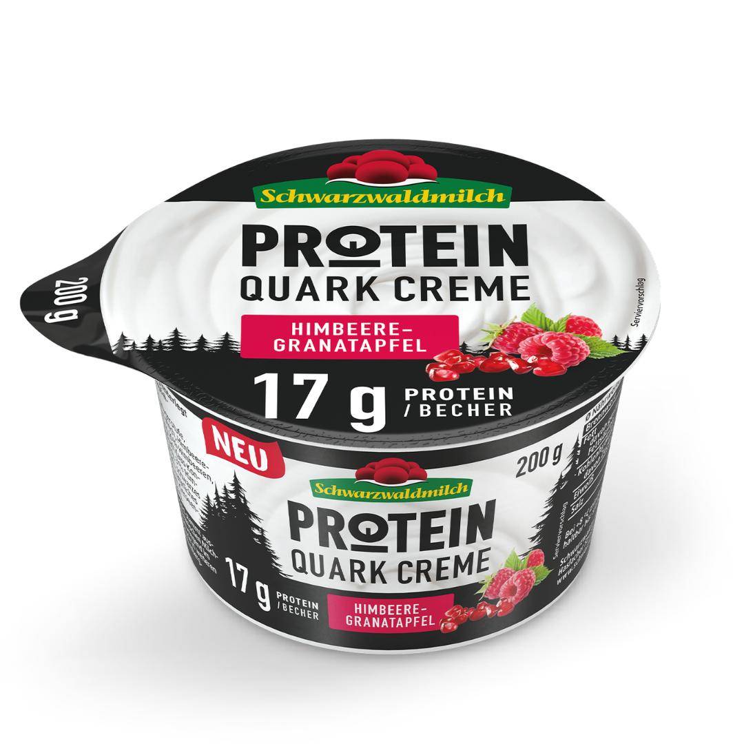Schwarzwaldmilch - Protein Quark Creme "Himbeere-Granatapfel" 0,2%, 8 x 250 g Becher