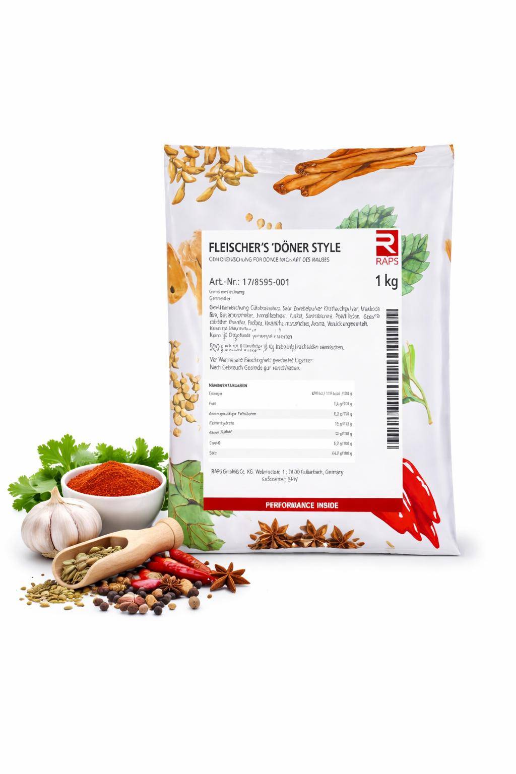 Raps - Fleischer´S "Döner Style Würzung, 1 kg Beutel