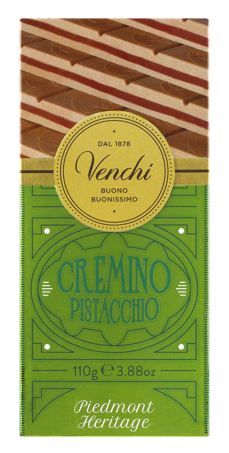 Venchi - Gianduia-Pistazienschokolade, leicht gesalzen, 110 g Tafel Venchi - Gianduia-Pistazienschokolade, leicht gesalzen, 110 g Tafel