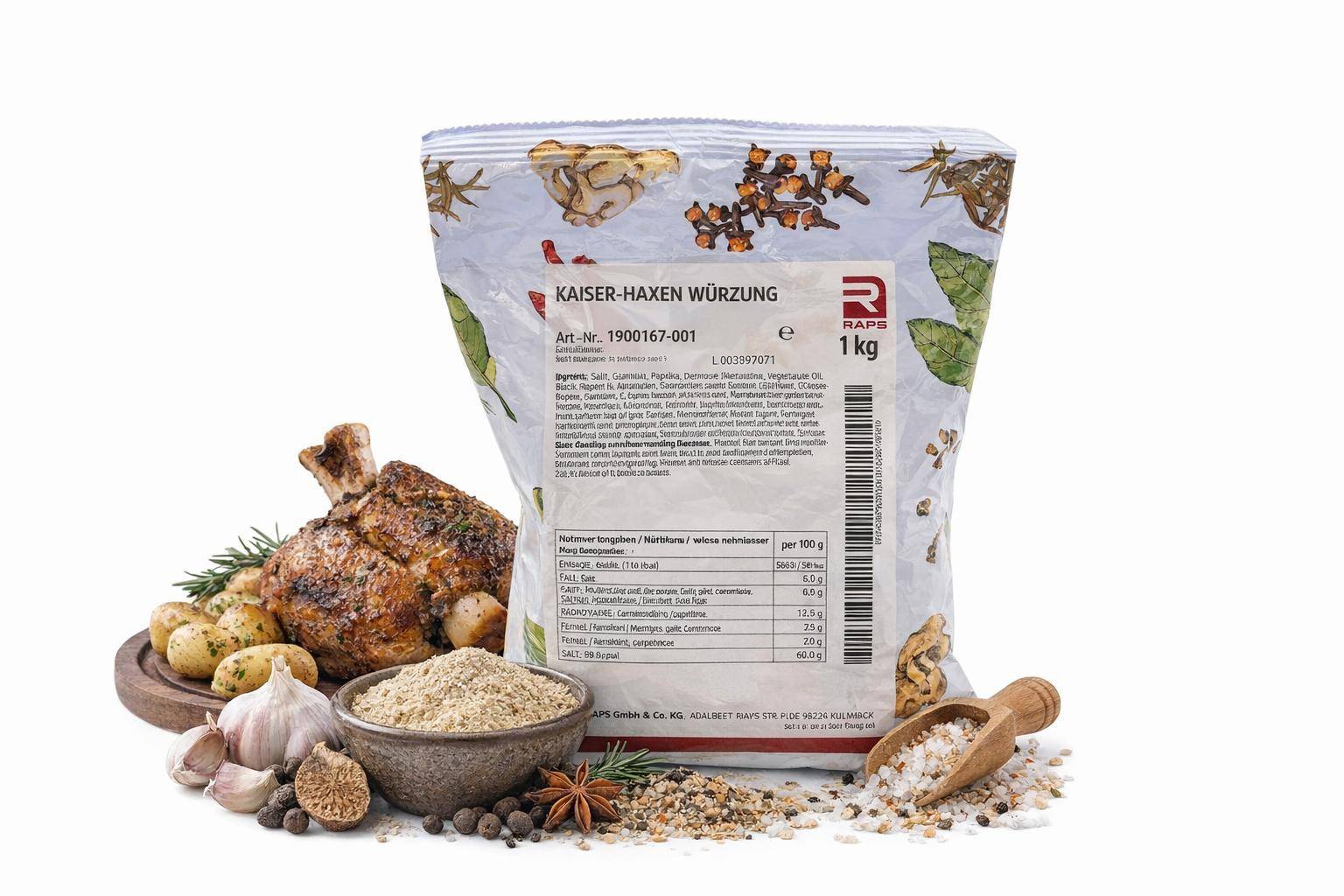 Raps-Kaiser-Haxen-Würzung, 1 kg Beutel Raps-Kaiser-Haxen-Würzung, 1 kg Beutel