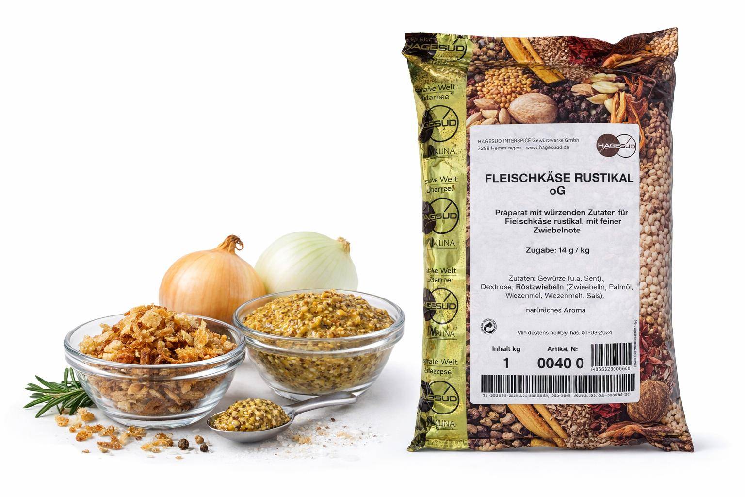 Hagesüd - Fleischkäse Rustikal, 1 kg Beutel