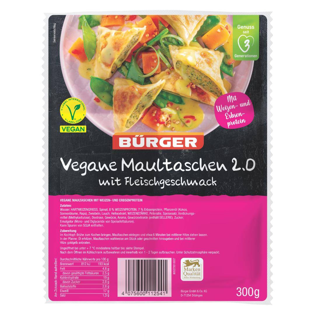 Bürger - Vegane Maultaschen 2.0, 300 g Beutel