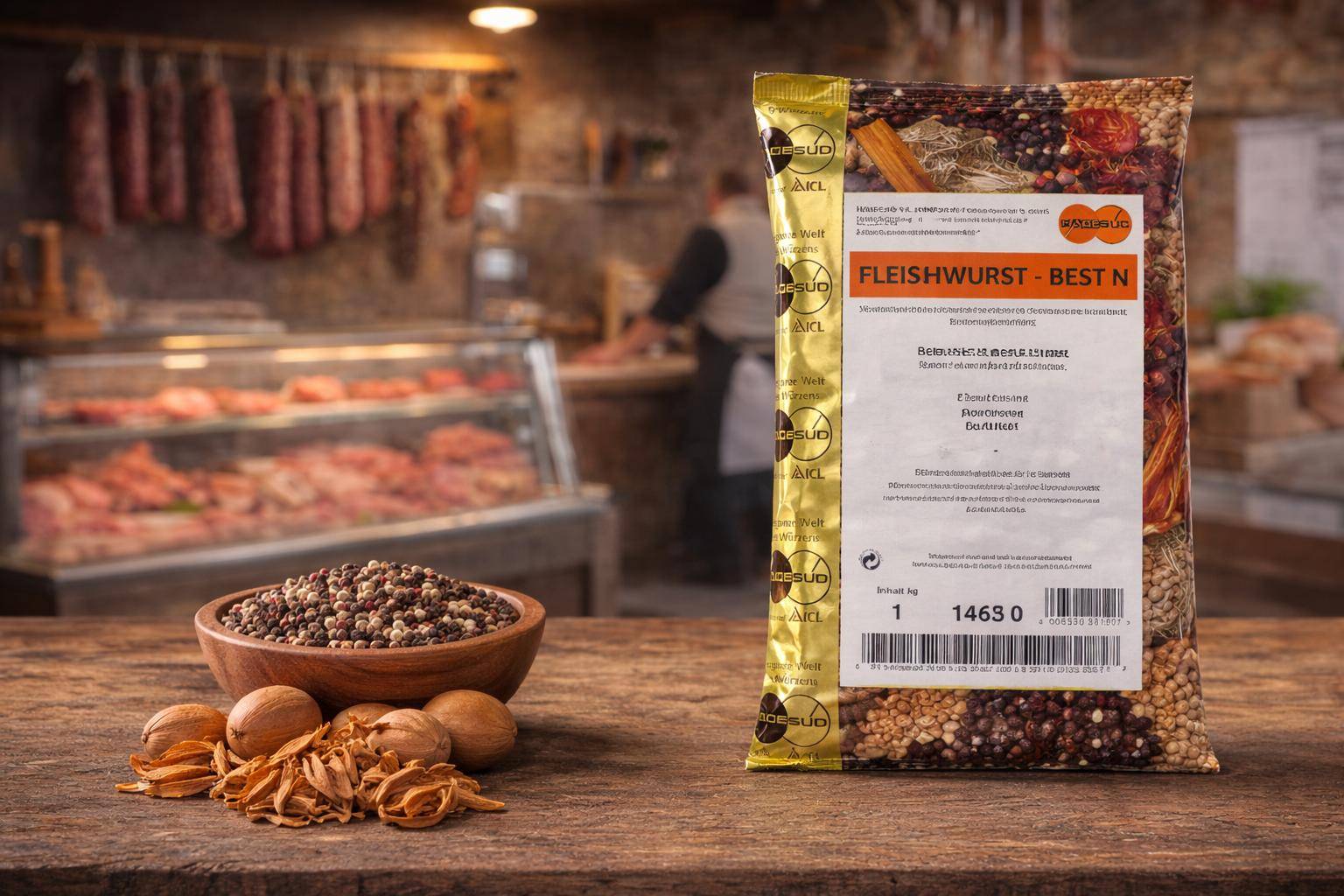 Hagesüd - Fleischwurst Best N, 1 kg Beutel