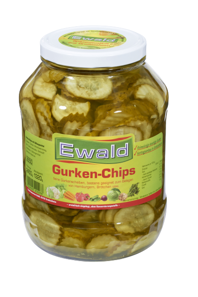 Ewald - Gurken-Chips, 1320 g Glas Ewald - Gurken-Chips, 1320 g Glas