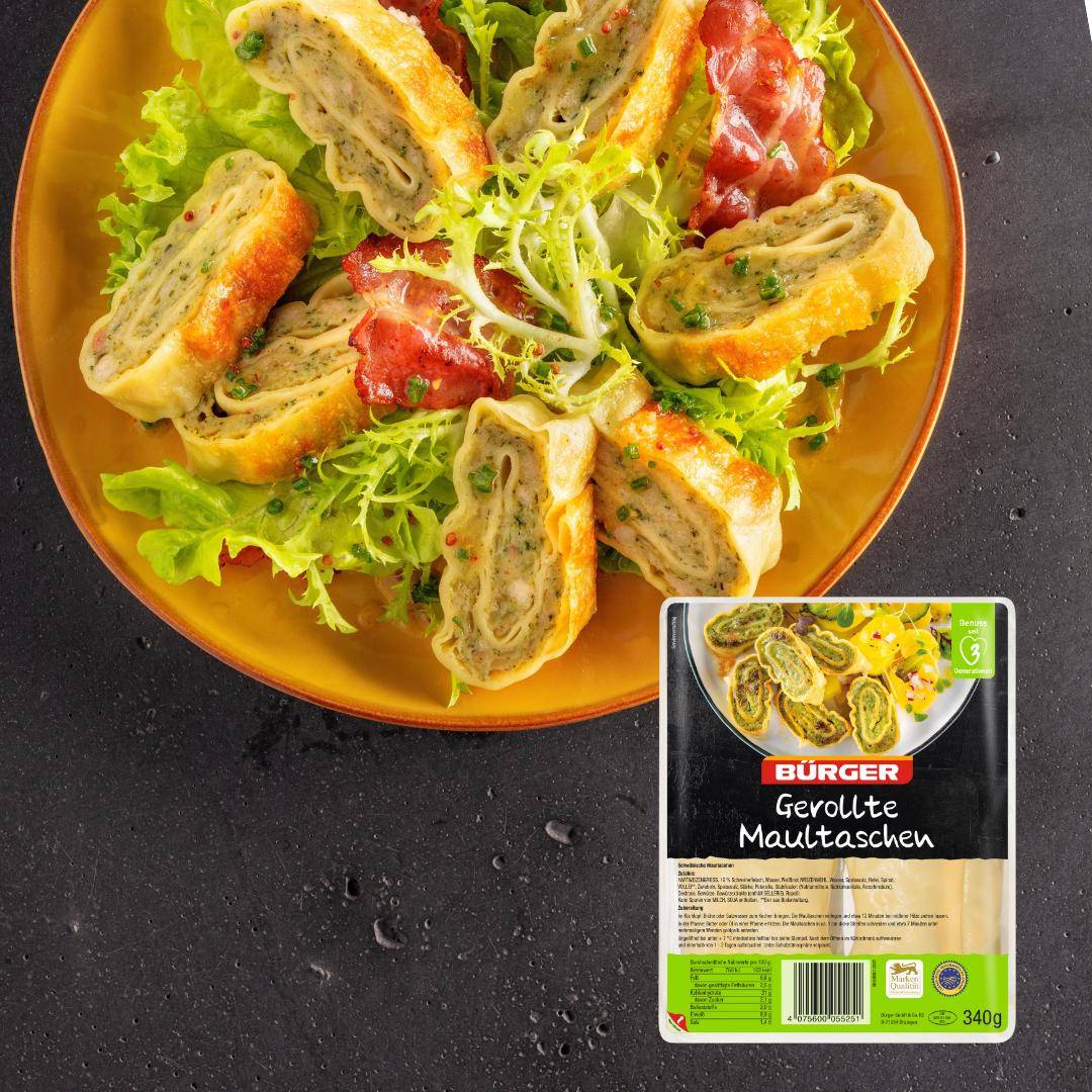 Bürger - Gerollte Maultaschen, 340 g Beutel Bürger - Gerollte Maultaschen, 340 g Beutel