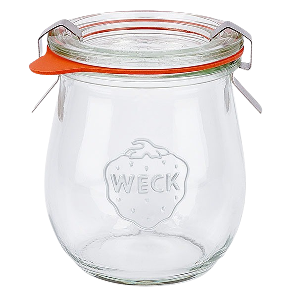 Weck - Mini-Tulpenglas mit Deckel, inklusive Dichtungen und Klammern, 220 ml, 762, 12 Stück