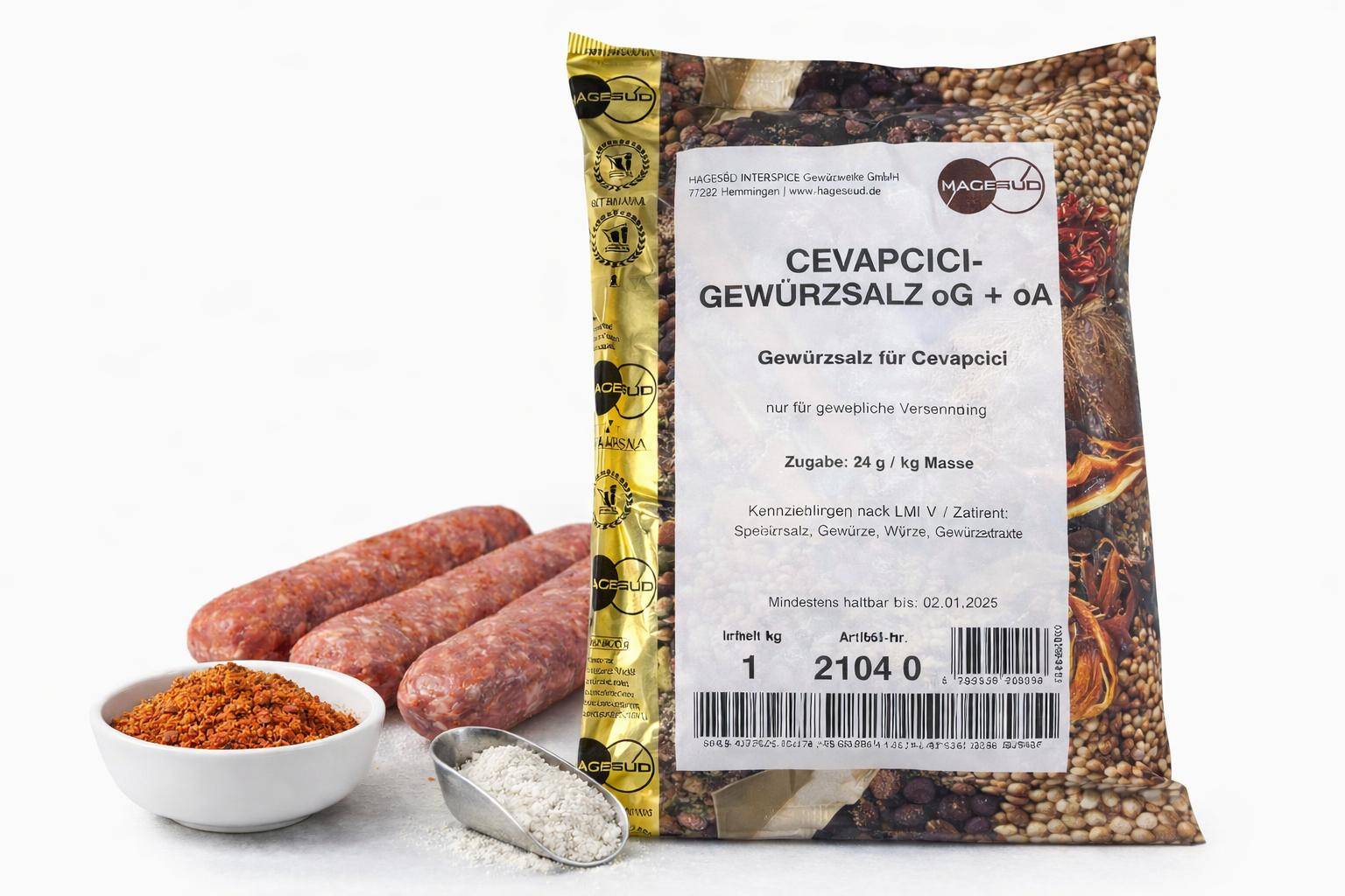 Hagesüd - Cevapcici Gewürzsalz, 1 kg Beutel Hagesüd - Cevapcici Gewürzsalz, 1 kg Beutel