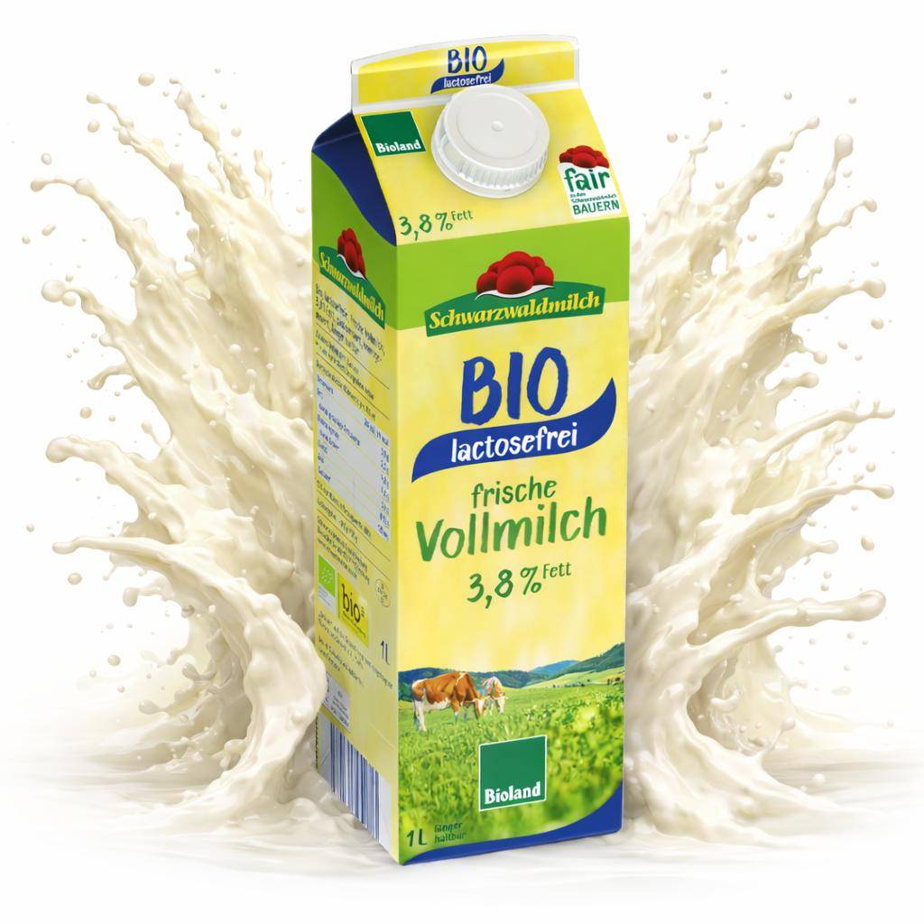 Schwarzwaldmilch - Bioland frische lactosefreie Milch 3,8%, 10 x 1 Liter