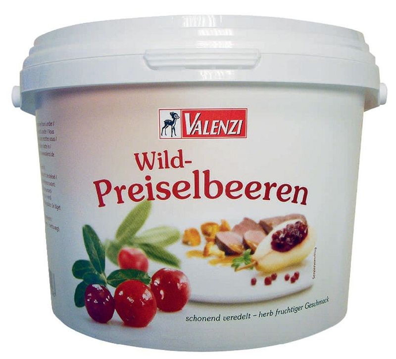 Valenzi - Wildpreiselbeeren, 2 kg Eimer Valenzi - Wildpreiselbeeren, 2 kg Eimer