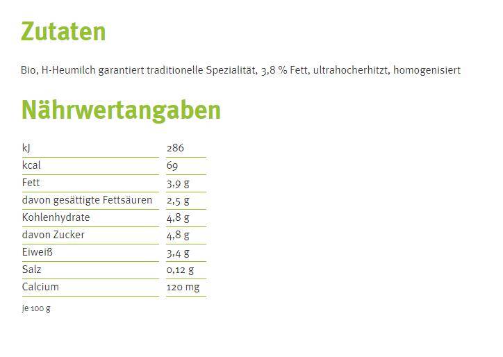 Schwarzwaldmilch Bioland - H-Heumilch, 12 x 1 Liter Schwarzwaldmilch Bioland - H-Heumilch, 12 x 1 Liter