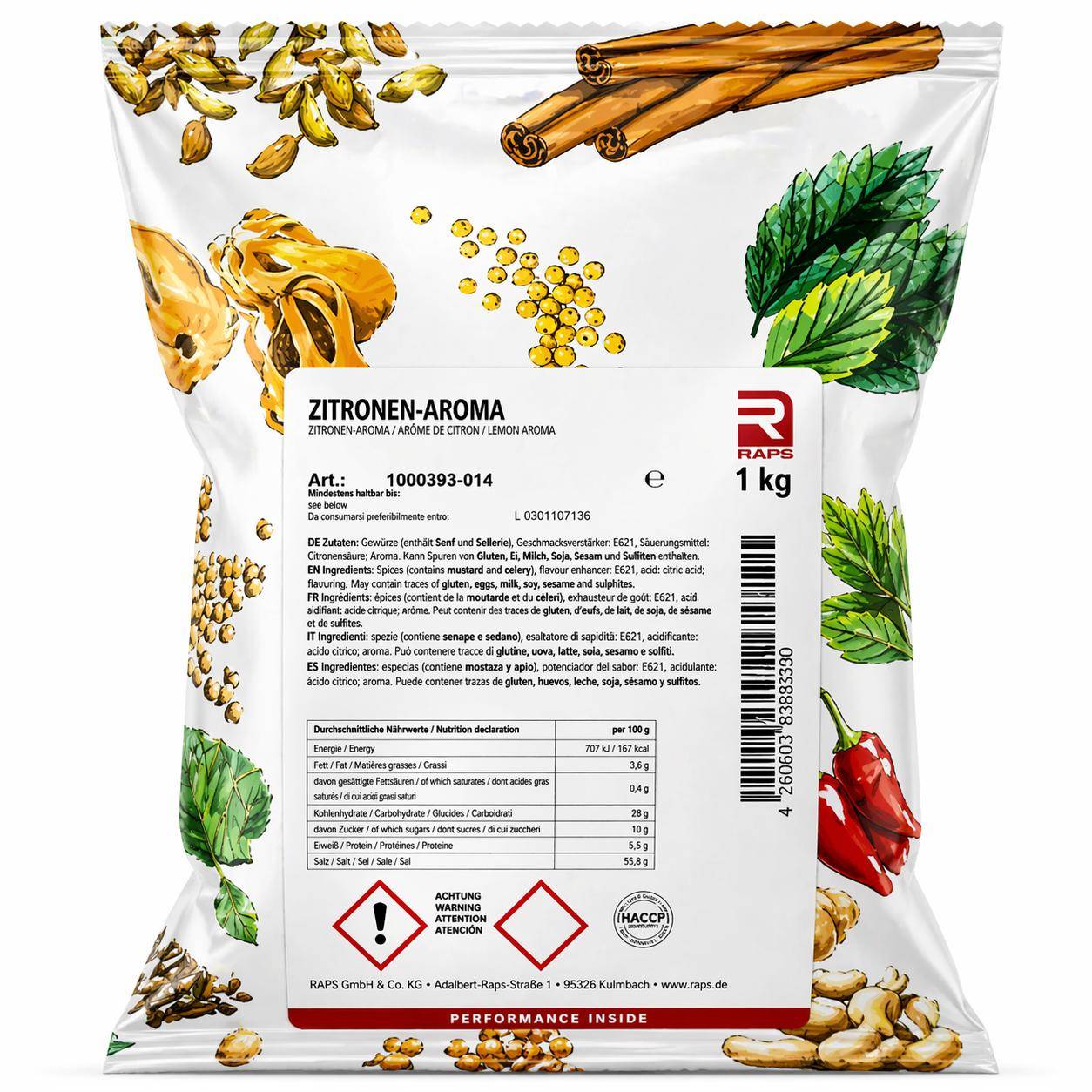 Raps - Zitronen-Aroma Würzung, 1 kg Beutel