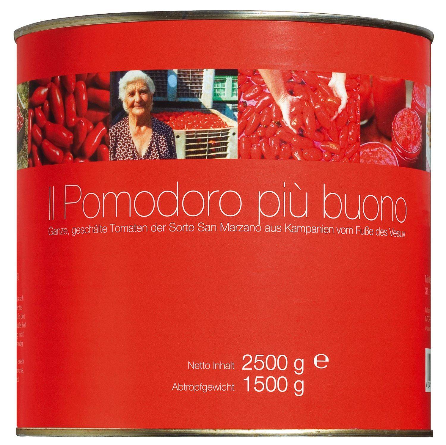 Il pomodoro più buono - Pomodori pelati di San Marzano, 2500 g Dose Il pomodoro più buono - Pomodori pelati di San Marzano, 2500 g Dose