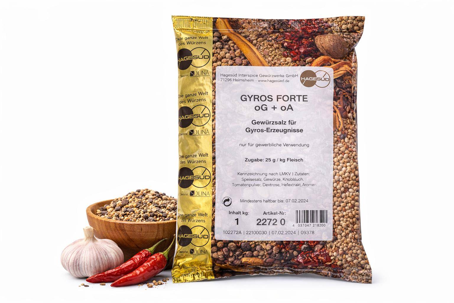 Hagesüd - Gyros Forte Gewürzsalz, 1 kg Beutel