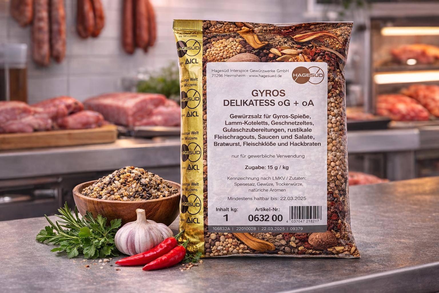 Hagesüd - Gyros Delikatess oG + oA, 1 kg Beutel