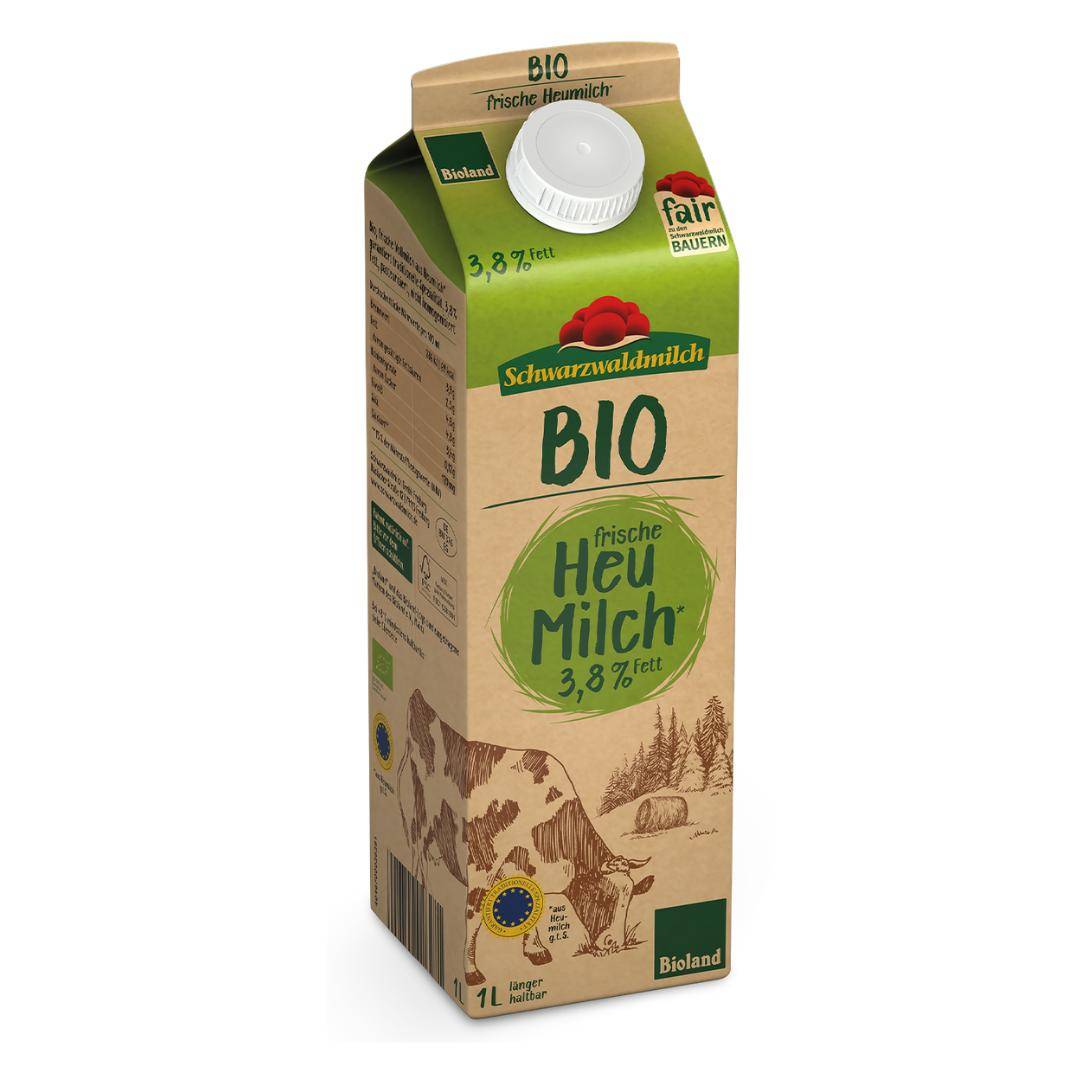 Schwarzwaldmilch - Bioland frische Heumilch 3,8%, 10 x 1 Liter Schwarzwaldmilch - Bioland frische Heumilch 3,8%, 10 x 1 Liter