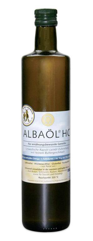 Albaöl HC - Rapsöl-Leinöl-Zubereitung mit Buttergeschmack, 750 ml Flasche Albaöl HC - Rapsöl-Leinöl-Zubereitung mit Buttergeschmack, 750 ml Flasche