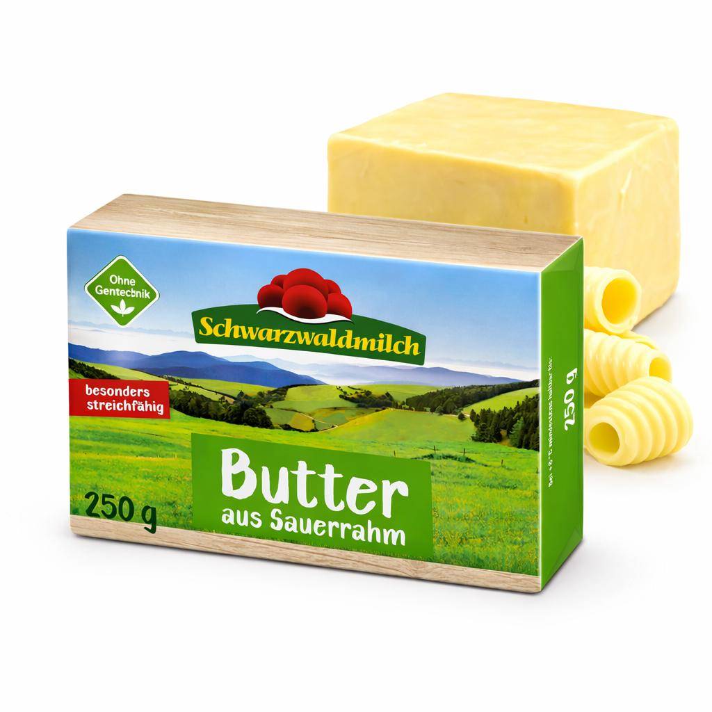 Schwarzwaldmilch - Sauerrahmbutter, 250 g Packung Schwarzwaldmilch - Sauerrahmbutter, 250 g Packung