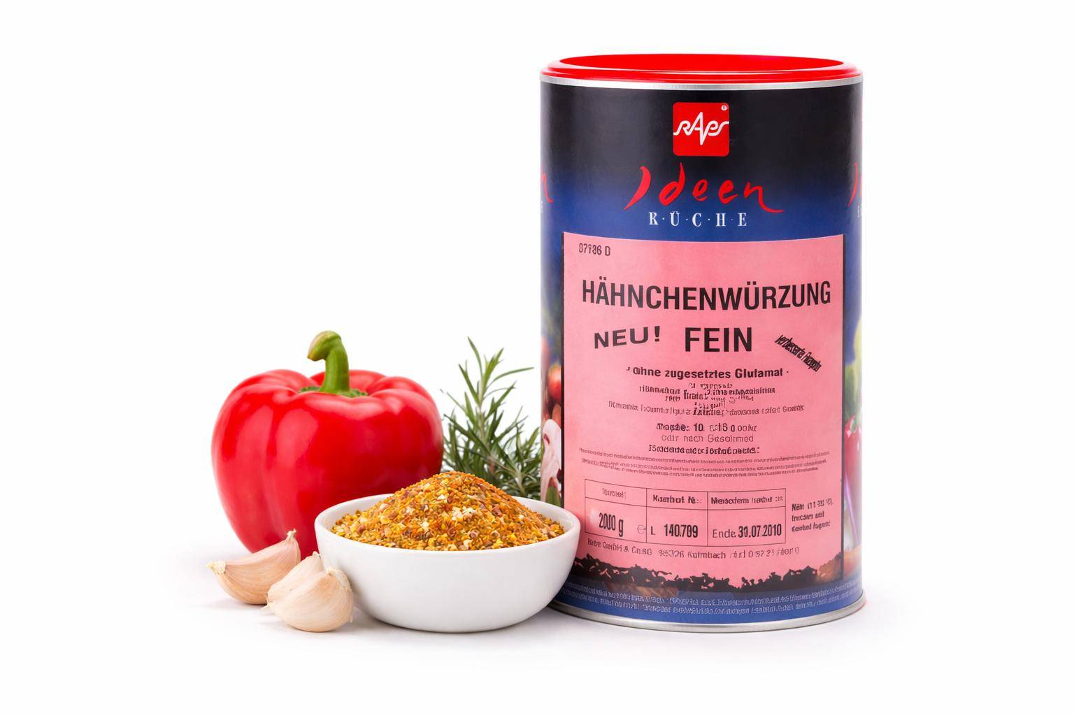 Raps - Hähnchenwürzung, fein, 800 g Dose Raps - Hähnchenwürzung, fein, 800 g Dose