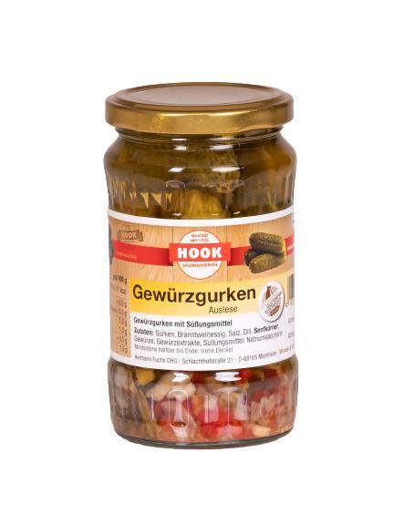 Hook - Gewürzgurken Auslese, 6 x 180 g Glas