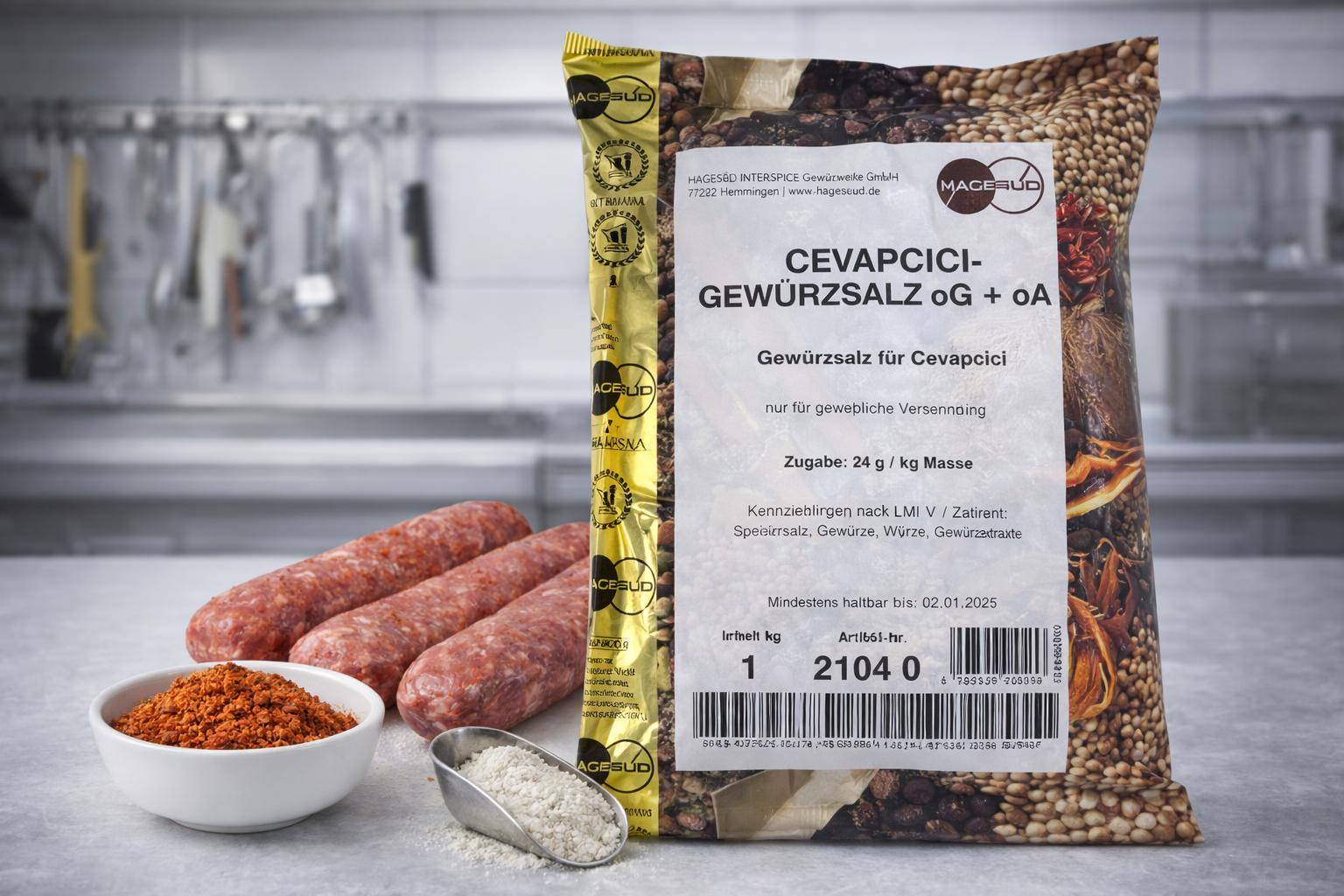 Hagesüd - Cevapcici Gewürzsalz, 1 kg Beutel