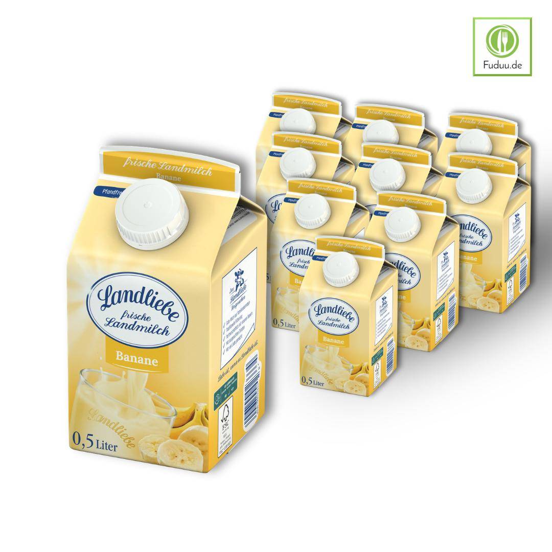 Landliebe - Frische Landmilch Banane 1,5%, 10 x 500 ml